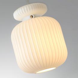 Odeon light 5042/1C PENDANT ODL24 309 белый/белый/металл/стекло/эко.кожа Подвес E27 1*60W JUGI  - 5 купить